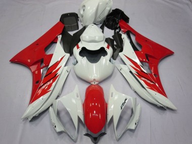Preisgünstige Yamaha YZF R6 Motorrad Verkleidung 2006-2007 - Weiss Rot