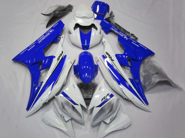 Preisgünstige Yamaha YZF R6 Motorrad Verkleidung 2006-2007 - Weiss Blau Motul Michelin