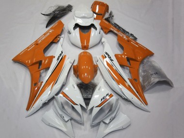 Preisgünstige Yamaha YZF R6 Motorrad Verkleidung 2006-2007 - Weiss Orange