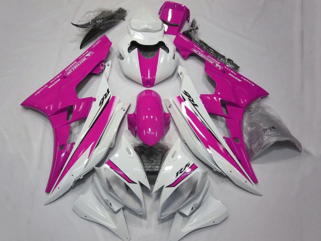 Preisgünstige Yamaha YZF R6 Motorrad Verkleidung 2006-2007 - Weiss Rosa