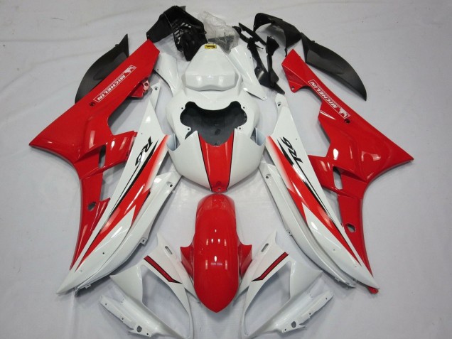 Preisgünstige Yamaha YZF R6 Motorrad Verkleidung 2006-2007 - Weiss Rot