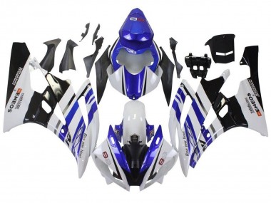 Preisgünstige Yamaha YZF R6 Motorrad Verkleidung 2006-2007 - Weiss Blau Schwarz ENEOS Yamalube