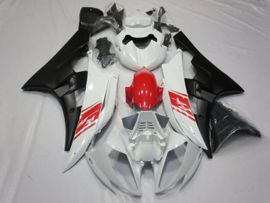 Preisgünstige Yamaha YZF R6 Motorrad Verkleidung 2006-2007 - Weiss Rot Matt Schwarz
