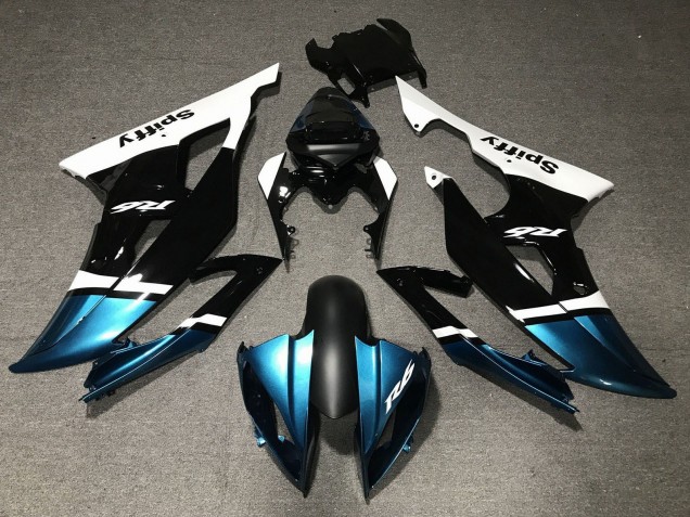 Preisgünstige Yamaha YZF R6 Motorrad Verkleidung 2008-2016 - Weiss Blau Schwarz Spiffy