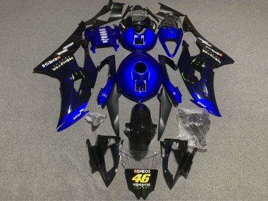 Preisgünstige Yamaha YZF R6 Motorrad Verkleidung 2008-2016 - Blau Schwarz ENEOS Monster 46