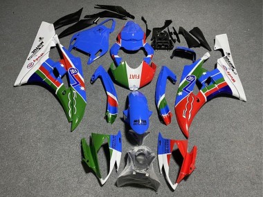 Preisgünstige Yamaha YZF R6 Motorrad Verkleidung 2008-2016 - Weiss Blau Grun Rot Fiat Dunlop Motul Michelin