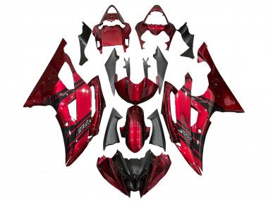 Preisgünstige Yamaha YZF R6 Motorrad Verkleidung 2008-2016 - Rot Schwarz Streifen