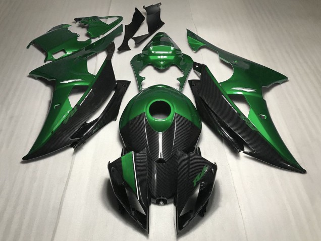 Preisgünstige Yamaha YZF R6 Motorrad Verkleidung 2008-2016 - Grun Carbonfaser Stil