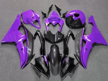 Preisgünstige Yamaha YZF R6 Motorrad Verkleidung 2008-2016 - Lila Schwarz Carbonfaser Stil