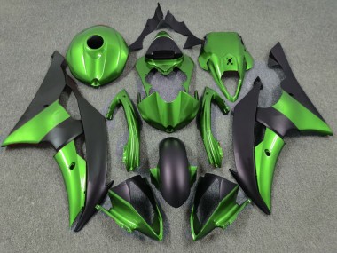 Preisgünstige Yamaha YZF R6 Motorrad Verkleidung 2008-2016 - Grun Matt Schwarz