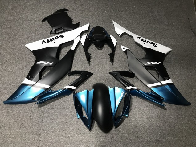 Preisgünstige Yamaha YZF R6 Motorrad Verkleidung 2008-2016 - Weiss Blau Matt Schwarz Spiffy