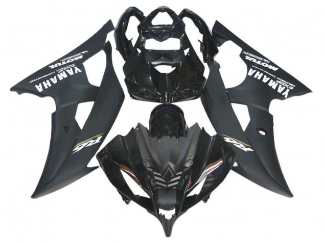 Preisgünstige Yamaha YZF R6 Motorrad Verkleidung 2008-2016 - Glanzendes Schwarz Matt Schwarz Weiss
