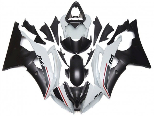 Preisgünstige Yamaha YZF R6 Motorrad Verkleidung 2008-2016 - Weiss Matt Schwarz Rot