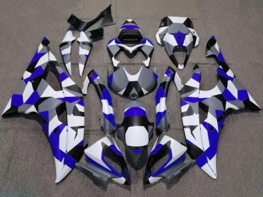Preisgünstige Yamaha YZF R6 Motorrad Verkleidung 2008-2016 - Weiss Blau Grau Schwarz Camouflage