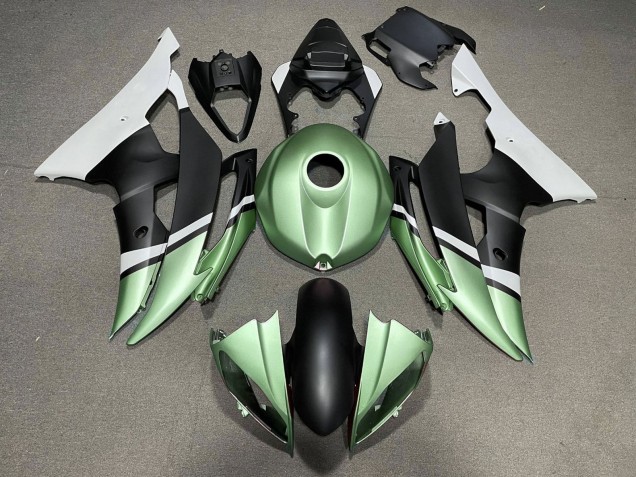 Preisgünstige Yamaha YZF R6 Motorrad Verkleidung 2008-2016 - Weiss Grun Matt Schwarz