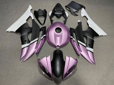 Preisgünstige Yamaha YZF R6 Motorrad Verkleidung 2008-2016 - Weiss Hellviolett Matt Schwarz