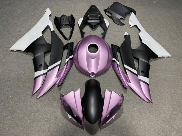 Preisgünstige Yamaha YZF R6 Motorrad Verkleidung 2008-2016 - Weiss Hellviolett Matt Schwarz