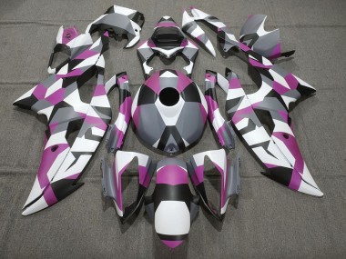 Preisgünstige Yamaha YZF R6 Motorrad Verkleidung 2008-2016 - Weiss Rosa Grau Schwarz Camouflage