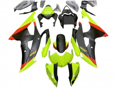 Preisgünstige Yamaha YZF R6 Motorrad Verkleidung 2008-2016 - Grun Rot Matt Schwarz
