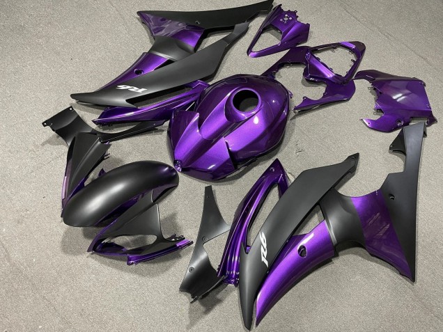 Preisgünstige Yamaha YZF R6 Motorrad Verkleidung 2008-2016 - Lila Matt Schwarz
