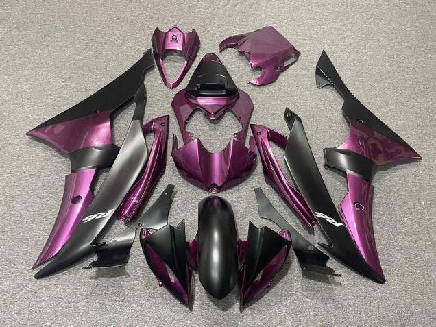 Preisgünstige Yamaha YZF R6 Motorrad Verkleidung 2008-2016 - Lila Matt Schwarz