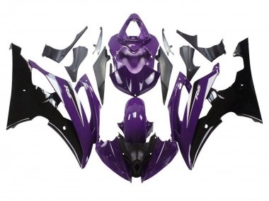 Preisgünstige Yamaha YZF R6 Motorrad Verkleidung 2008-2016 - Lila Glanzendes Schwarz