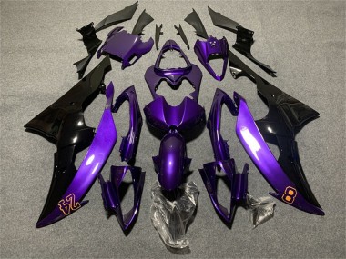 Preisgünstige Yamaha YZF R6 Motorrad Verkleidung 2008-2016 - Lila Glanzendes Schwarz 24