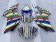 Preisgünstige Yamaha YZF R6 Motorrad Verkleidung 2008-2016 - Weiss Blau Grun Gelb Rot Regenbogen Streifen