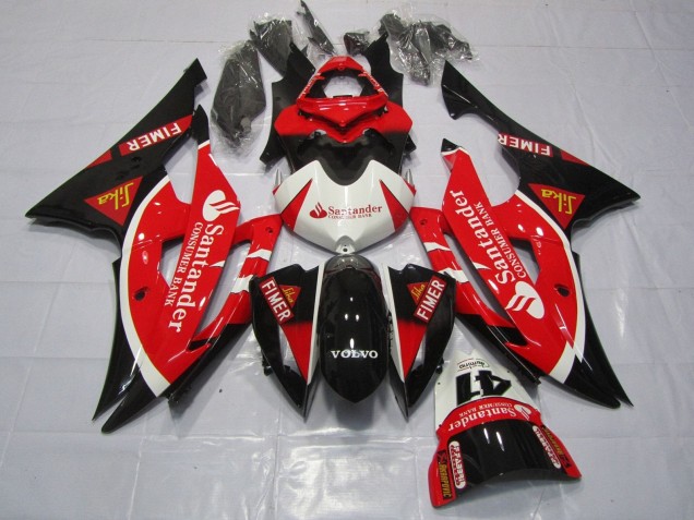Preisgünstige Yamaha YZF R6 Motorrad Verkleidung 2008-2016 - Weiss Rot Schwarz Santunder