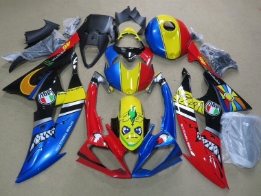 Preisgünstige Yamaha YZF R6 Motorrad Verkleidung 2008-2016 - Blau Gelb Rot Schwarz Hai