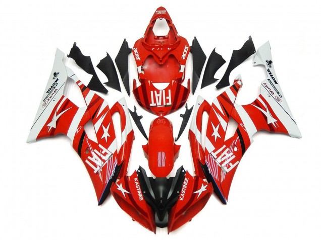Preisgünstige Yamaha YZF R6 Motorrad Verkleidung 2008-2016 - Weiss Rot Schwarz Fiat