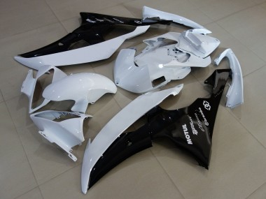 Preisgünstige Yamaha YZF R6 Motorrad Verkleidung 2008-2016 - Weiss Glanzendes Schwarz