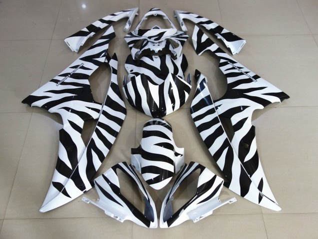 Preisgünstige Yamaha YZF R6 Motorrad Verkleidung 2008-2016 - Weiss Schwarz Zebra