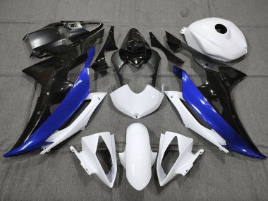 Preisgünstige Yamaha YZF R6 Motorrad Verkleidung 2008-2016 - Weiss Blau Glanzendes Schwarz