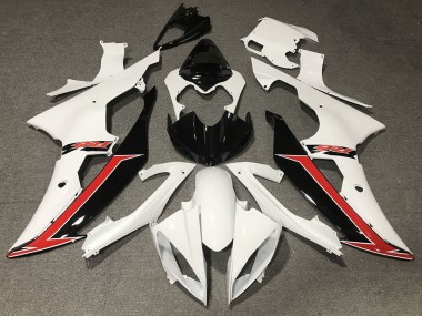 Preisgünstige Yamaha YZF R6 Motorrad Verkleidung 2008-2016 - Weiss Rot Glanzendes Schwarz