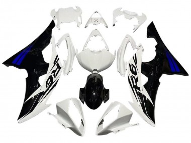 Preisgünstige Yamaha YZF R6 Motorrad Verkleidung 2008-2016 - Weiss Blau Glanzendes Schwarz