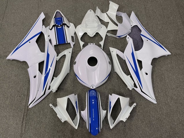 Preisgünstige Yamaha YZF R6 Motorrad Verkleidung Kit 2008-2016 - Weiss Blau