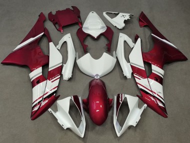 Preisgünstige Yamaha YZF R6 Motorrad Verkleidung 2008-2016 - Weiss Bonbon Rot