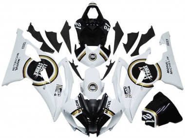 Preisgünstige Yamaha YZF R6 Motorrad Verkleidung 2008-2016 - Weiss Schwarz Lucky Strike