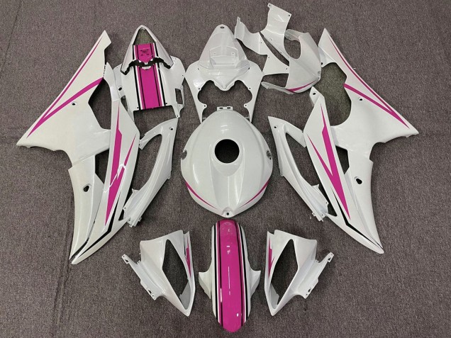 Preisgünstige Yamaha YZF R6 Motorrad Verkleidung 2008-2016 - Weiss Rosa