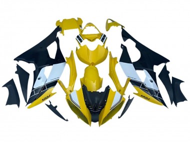 Preisgünstige Yamaha YZF R6 Motorrad Verkleidung 2008-2016 - Gelb Weiss Schwarz Streifen