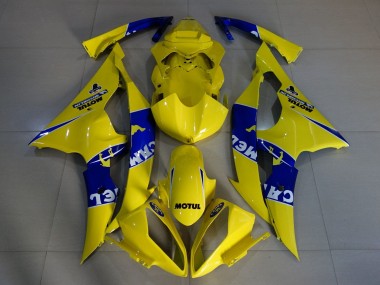 Preisgünstige Yamaha YZF R6 Motorrad Verkleidung 2008-2016 - Gelb Blau Kamel Motul Michelin