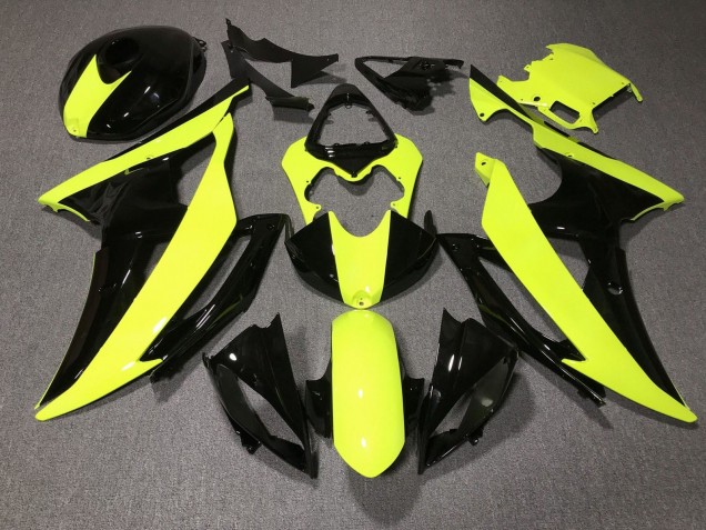 Preisgünstige Yamaha YZF R6 Motorrad Verkleidung 2008-2016 - Gelb Glanzendes Schwarz