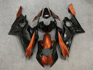 Preisgünstige Yamaha YZF R6 Motorrad Verkleidung 2017-2023 - Orange Glanzendes Schwarz
