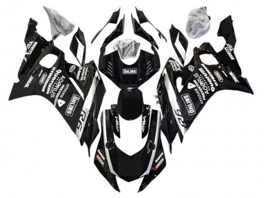 Preisgünstige Yamaha YZF R6 Motorrad Verkleidung 2017-2023 - Schwarz Weiss ohlins