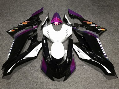 Preisgünstige Yamaha YZF R6 Motorrad Verkleidung 2017-2023 - Weiss Lila Glanzendes Schwarz