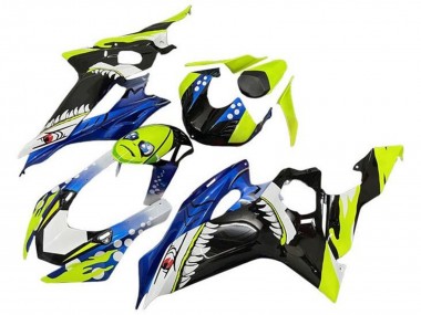 Preisgünstige Yamaha YZF R6 Motorrad Verkleidung 2017-2023 - Neon Gelb Blau Hai