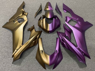 Preisgünstige Yamaha YZF R6 Motorrad Verkleidung 2017-2023 - Matt Gold Lila Geteiltes