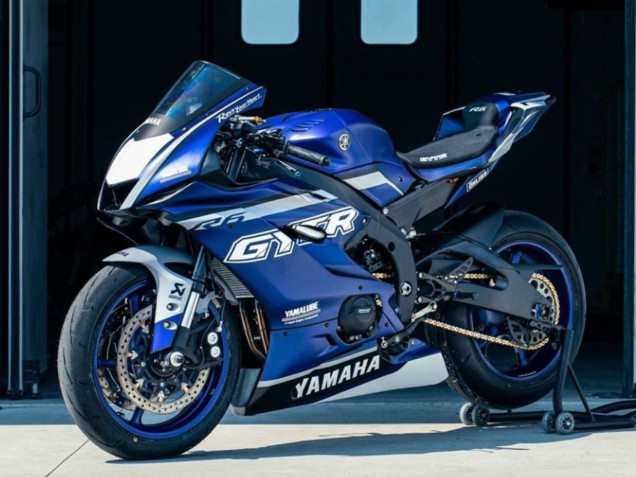 Preisgünstige Yamaha YZF R6 Motorrad Verkleidung 2017-2023 - Blau Silber GYTR
