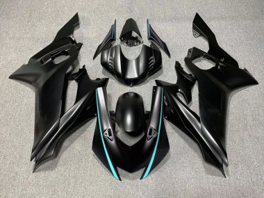 Preisgünstige Yamaha YZF R6 Motorrad Verkleidung 2017-2023 - Matt Schwarz Turkis Blau